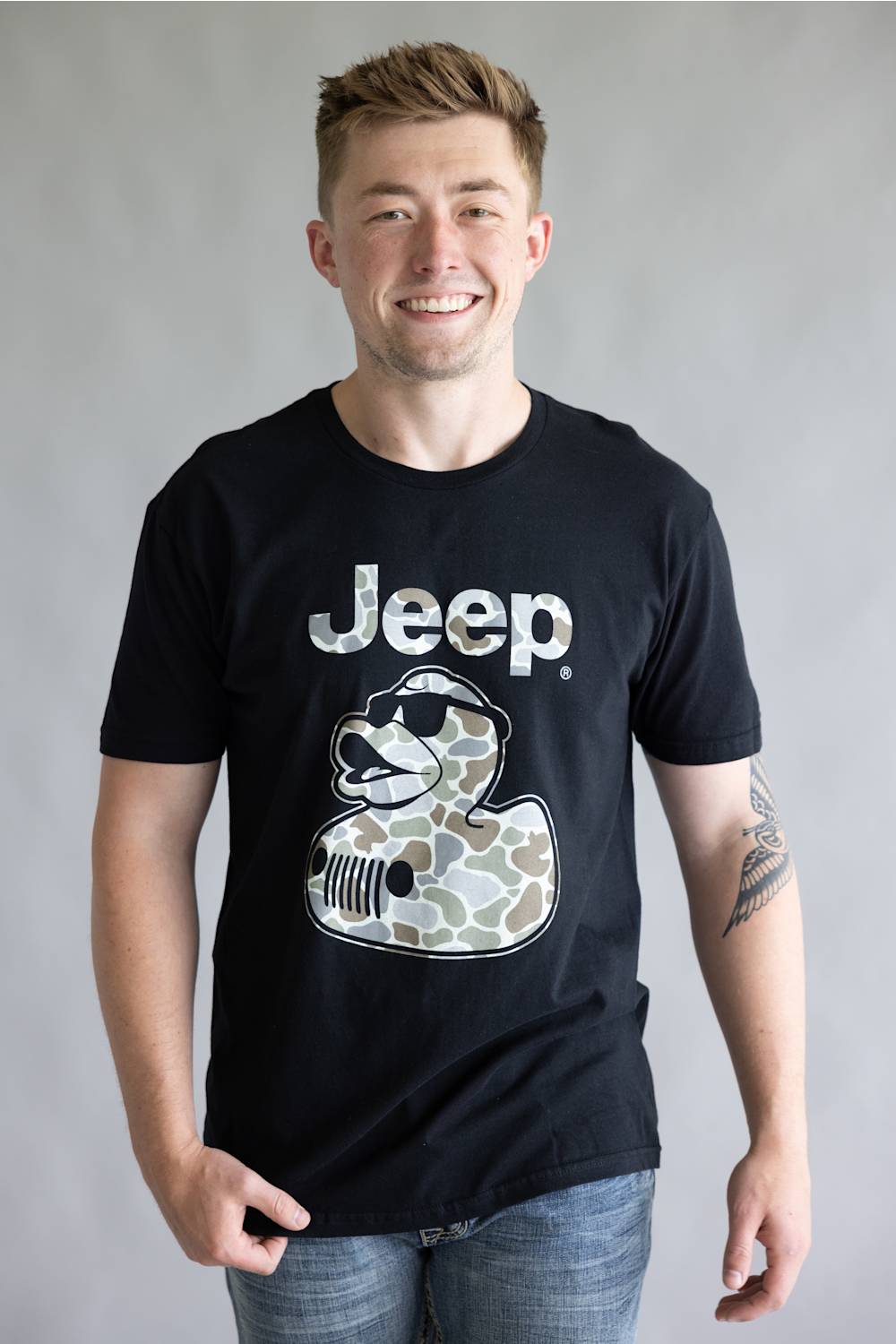 Jeep Camo Duck T-Shirt for Men in Black