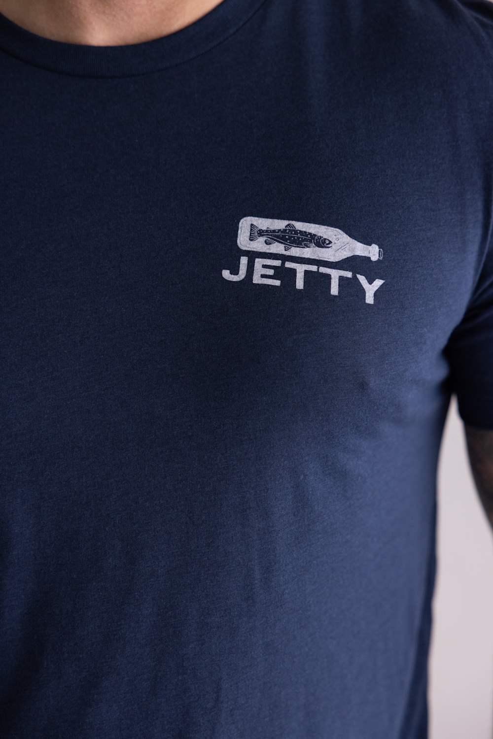 Jetty Bottle Service T-Shirt for Men in Navy