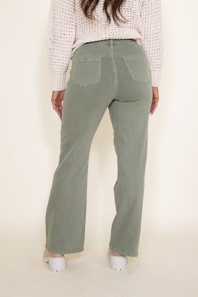 Judy Blue High Rise Dyed Front Seam Straight Jeans for Women in Sage