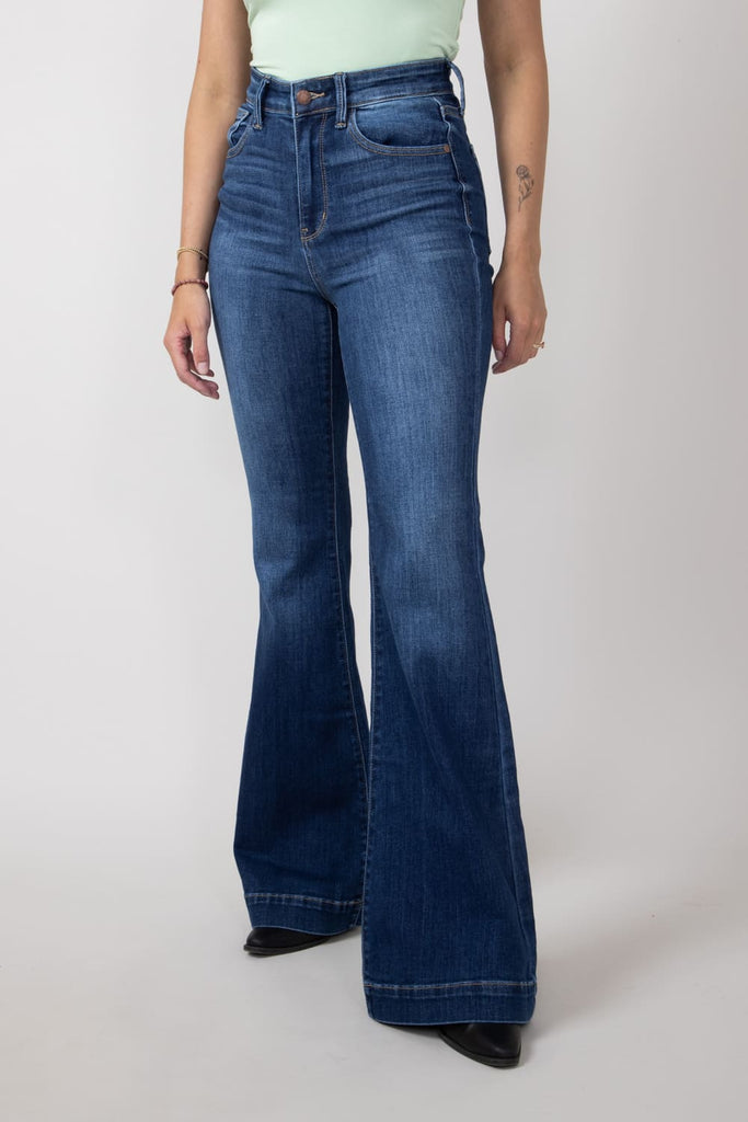 Judy Blue High Rise Wide Hem Flare Jeans for Women