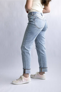 Judy Blue Mid Rise Bandana Boyfriend Jeans for Women