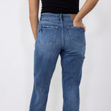 Judy Blue Mid-Rise Dark Wash Cuffed Boyfriend Jeans for Women