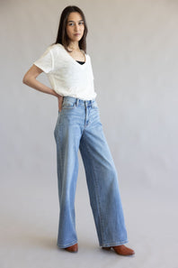 Judy Blue Mid-Rise Retro Wide Leg Jeans for Women