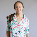 Mistletoe Champagne Soft Pajama Set for Women in Mint