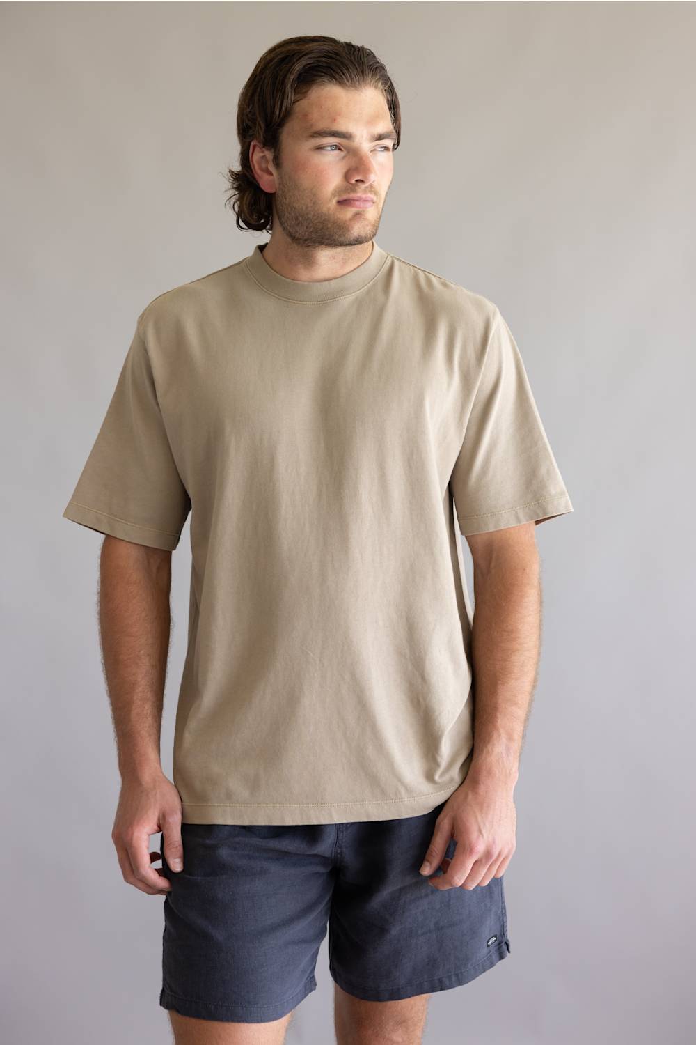 Katin Box Fit Heritage T-Shirt for Men in Vintage Khaki 