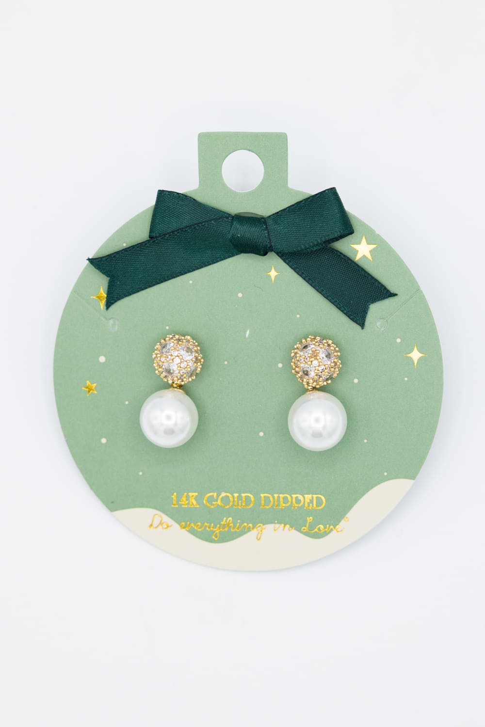 004-KW-FASHION-CORP-HOLIDAY-ORNAMENT-CZ-BALL-PEARL-DROP-GOLD-DIPPED-SJE310925GLD