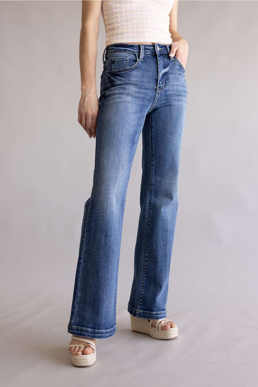 KanCan Avonlea High Rise Wide Flare Jeans for Women