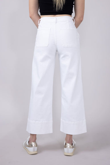 KanCan High Rise Crop Wide Jeans for Women in White