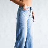 KanCan High Rise Crop Wide Leg Jeans for Women