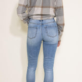 KanCan High Rise Shark Bite Ankle Skinny Jeans for Women