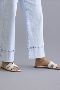 KanCan Mid Rise Crop Wide Leg Jeans for Women