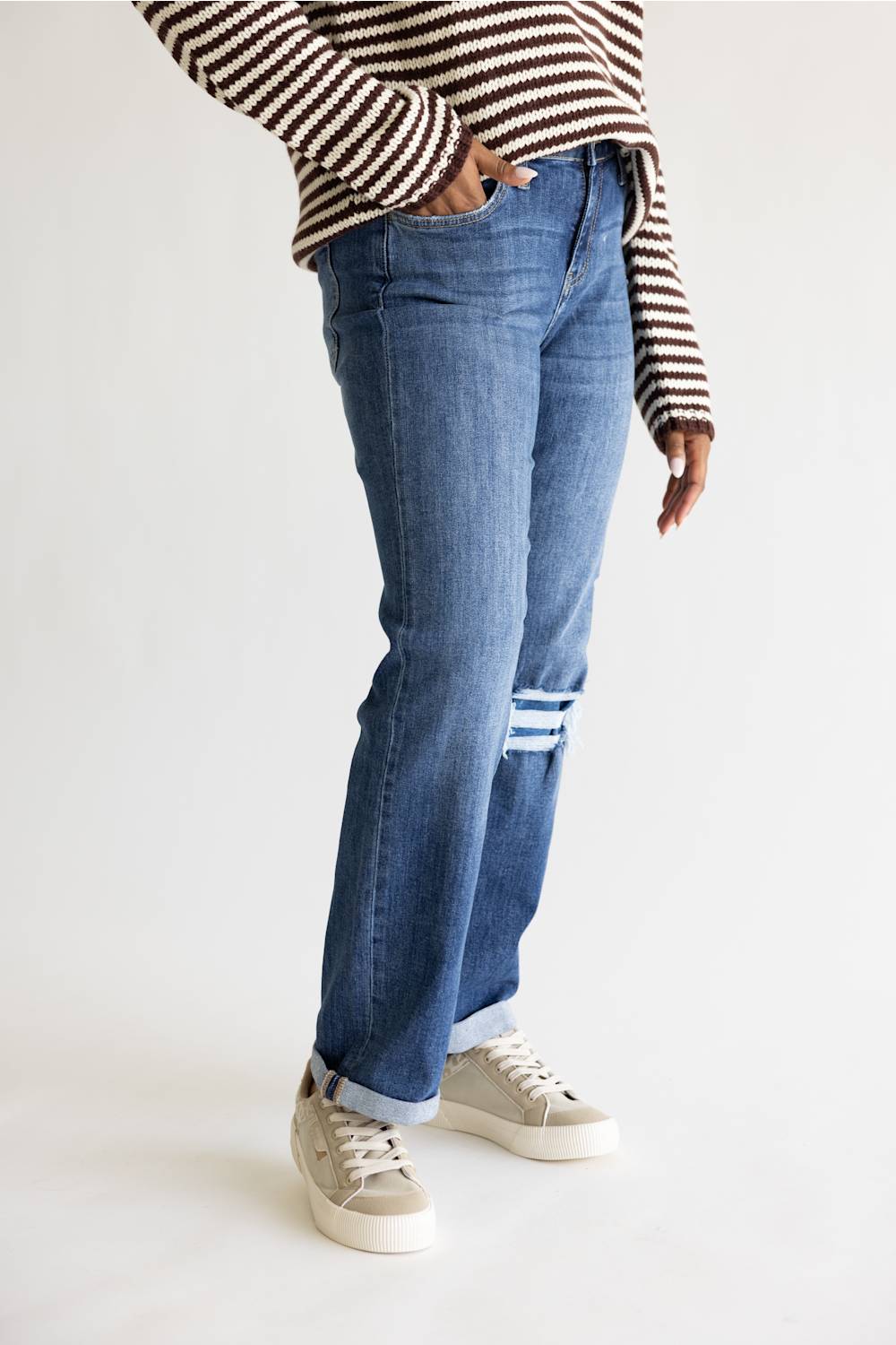 KanCan Mid Rise True Straight Leg Jeans for Women