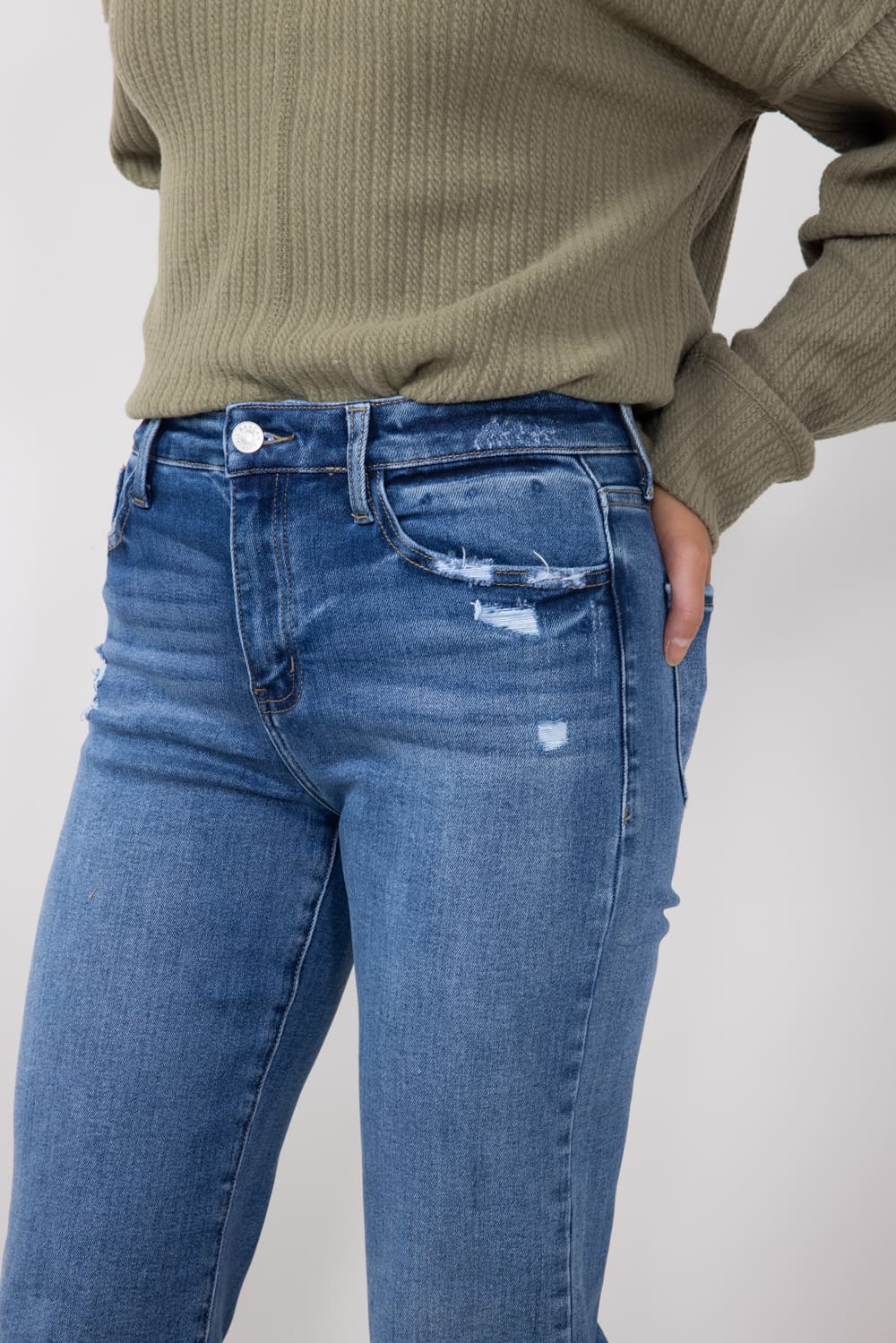 KanCan High Rise Dark Wash Clean Straight Jeans for Women