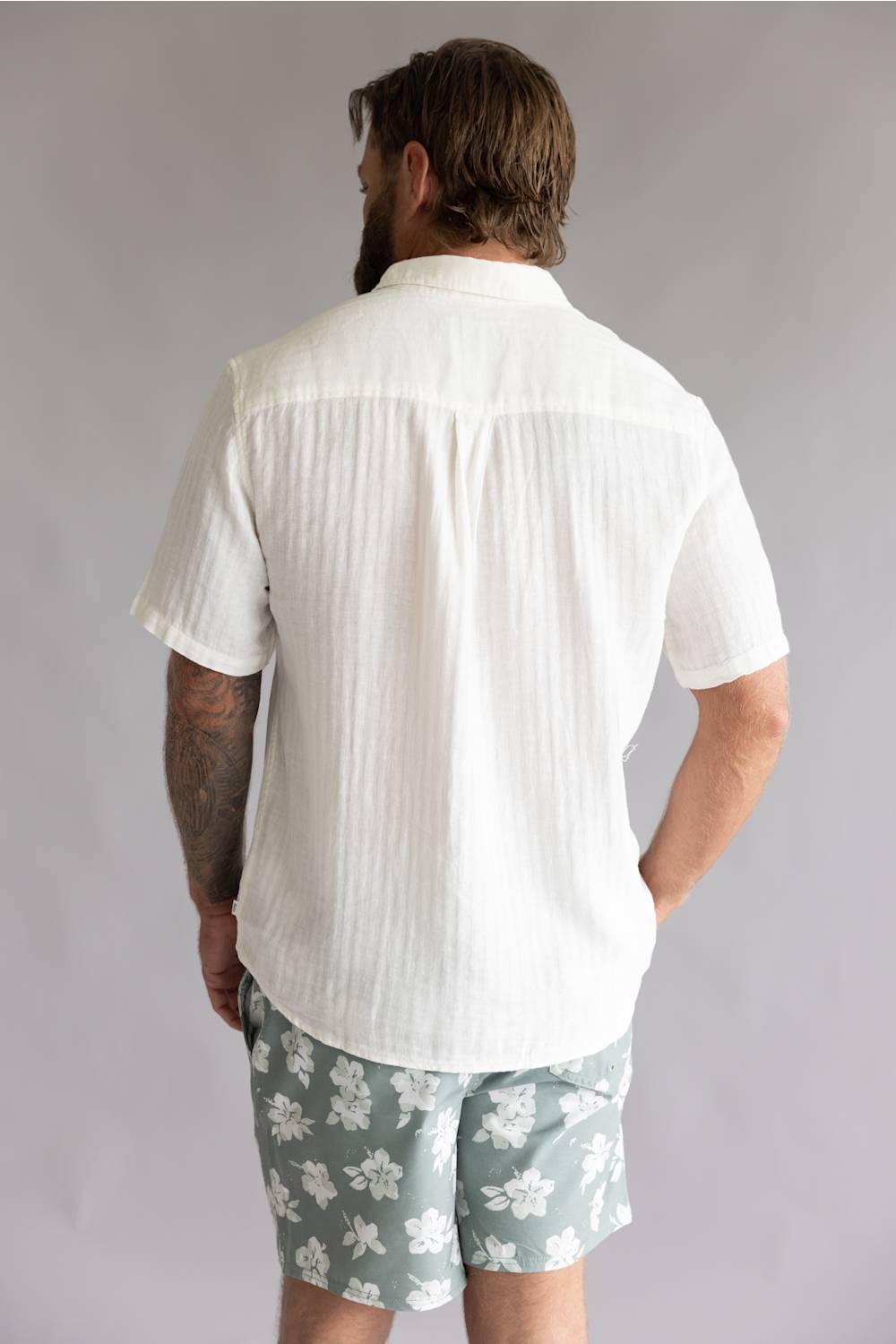Katin Alan Solid Shirt for Men in Vintage White