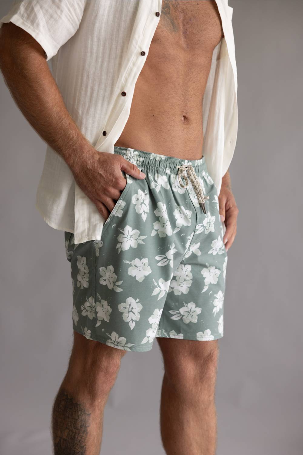 Katin Stamps Volley Swim Shorts for Men in Sage