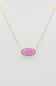 Kendra Scott Elisa Pave Frame Gold Necklace in Pink Opal Resin