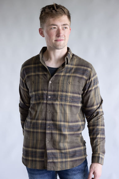 Kuhl Fugitive Flannel Shirt for Men in Roasted Barley