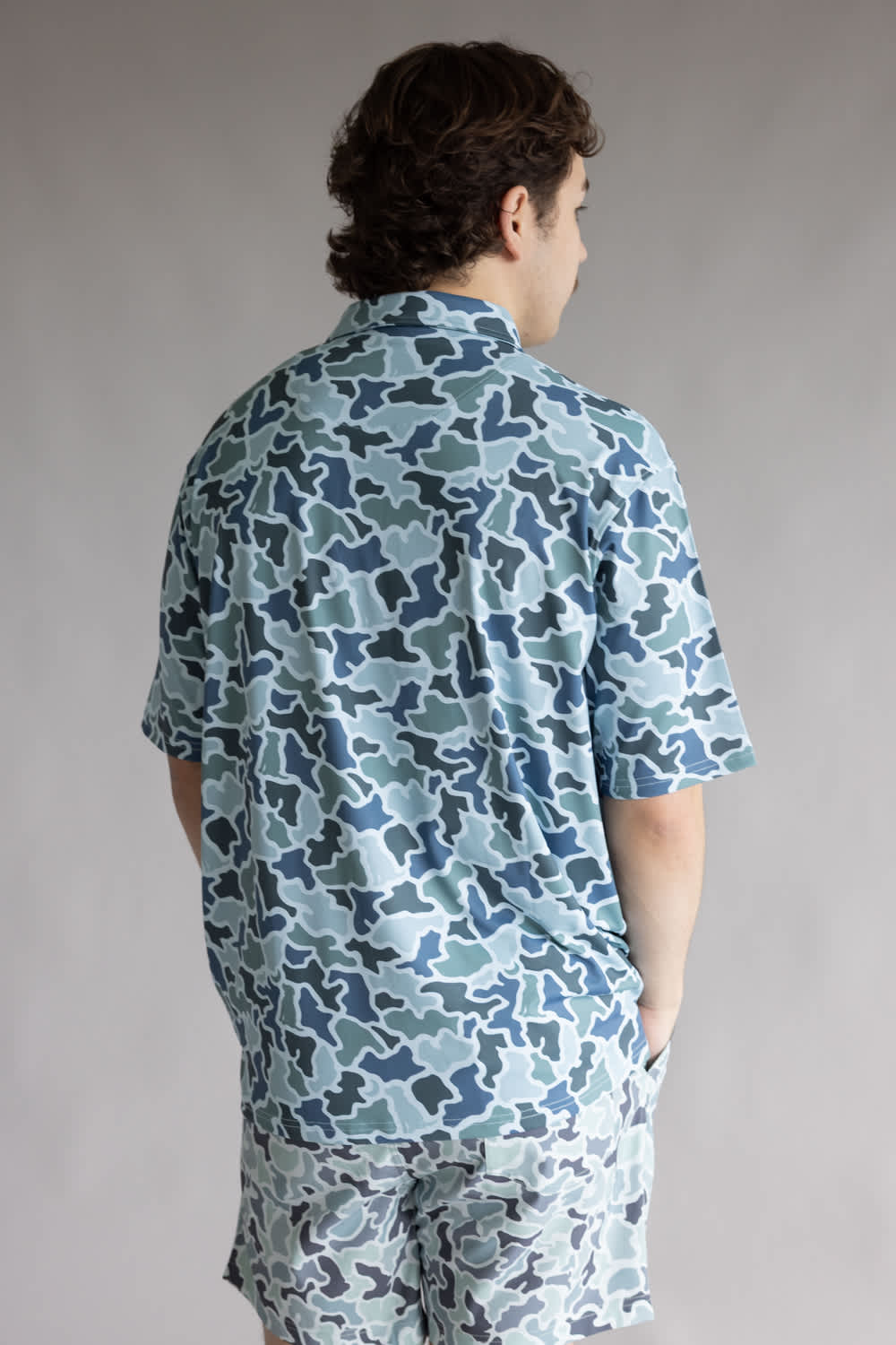 Local Boy Dirty Myrtle Polo for Men in Blue Camo