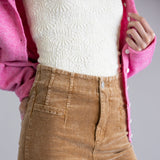 La Miel Mineral Wash Corduroy Pants for Women in Camel