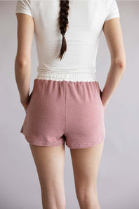 Striped Boxer Shorts for Women in Red/Cream