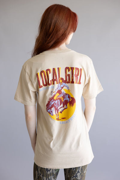 Local Girl Stay Wild T-Shirt for Women in Latte