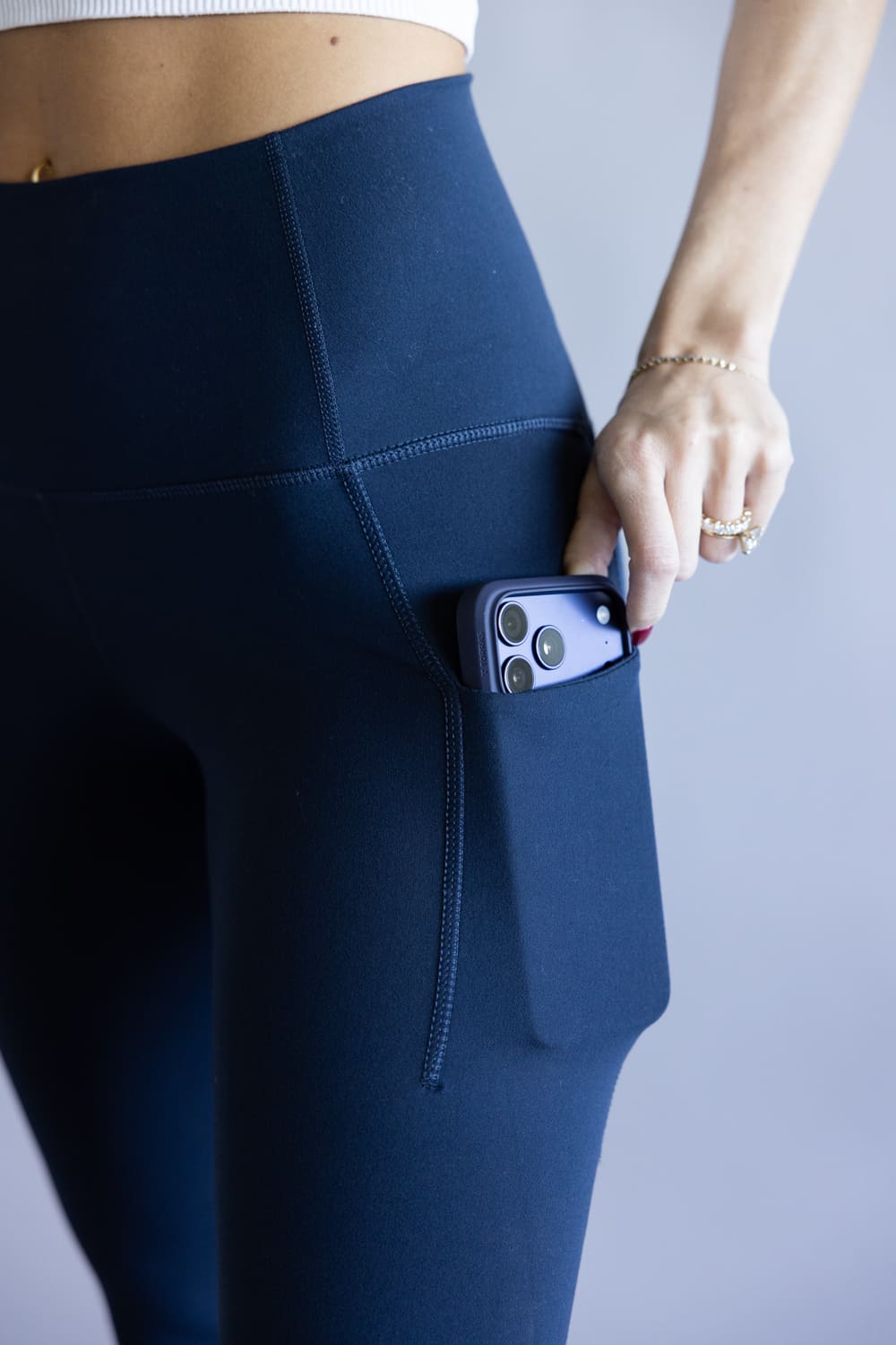  Love Tree High Waisted Bootcut Leggings for Women in Navy Eclipse