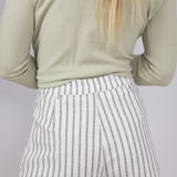 Stripe Lined Bermuda Shorts for Women in Natural