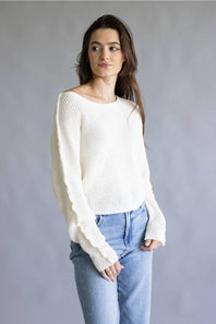 La Miel Off the Shoulder Sweater for Women in Milk