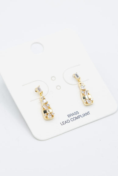 Champagne Bottle Earrings in Gold 