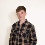1897 Original Plaid Woven Button Down Shirt for Men in Orange/Navy