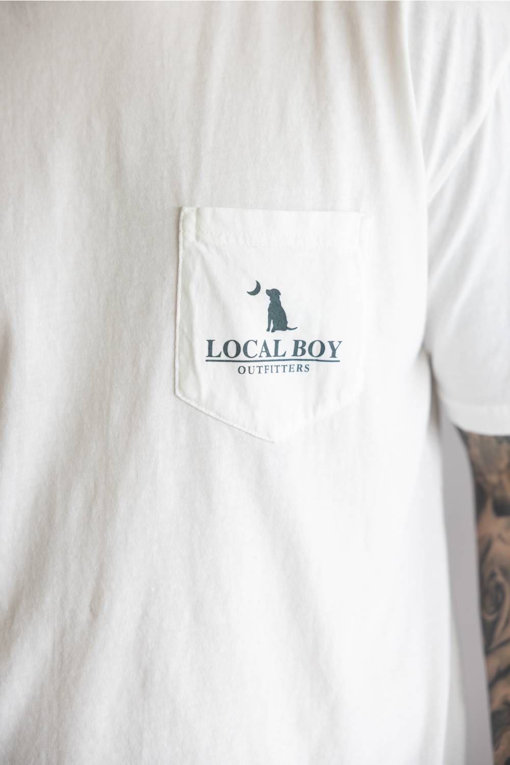 Local Boy Bluff Plate T-Shirt for Men in White