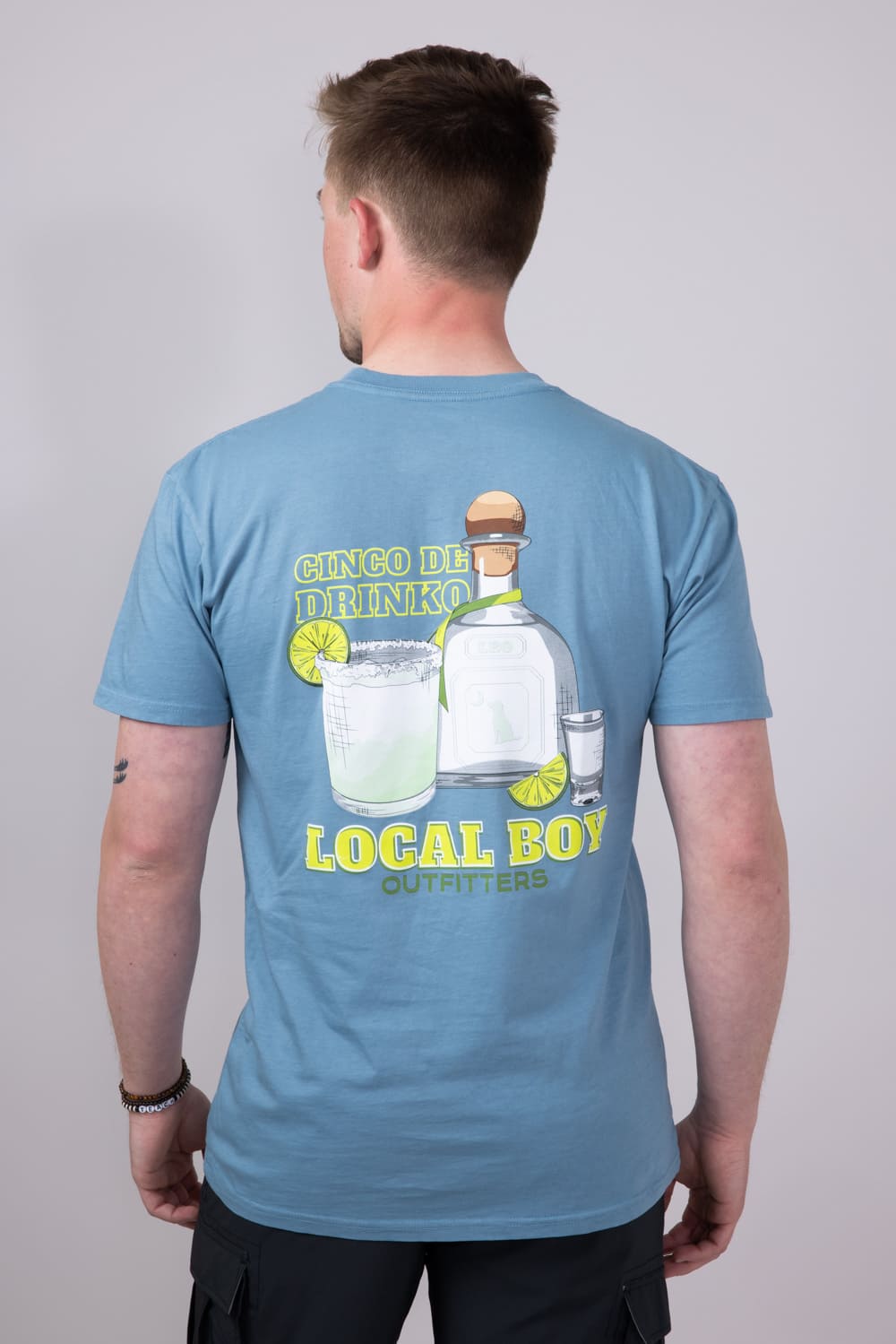 Local Boy Cinco De Drinko T-Shirt for Men in Blue