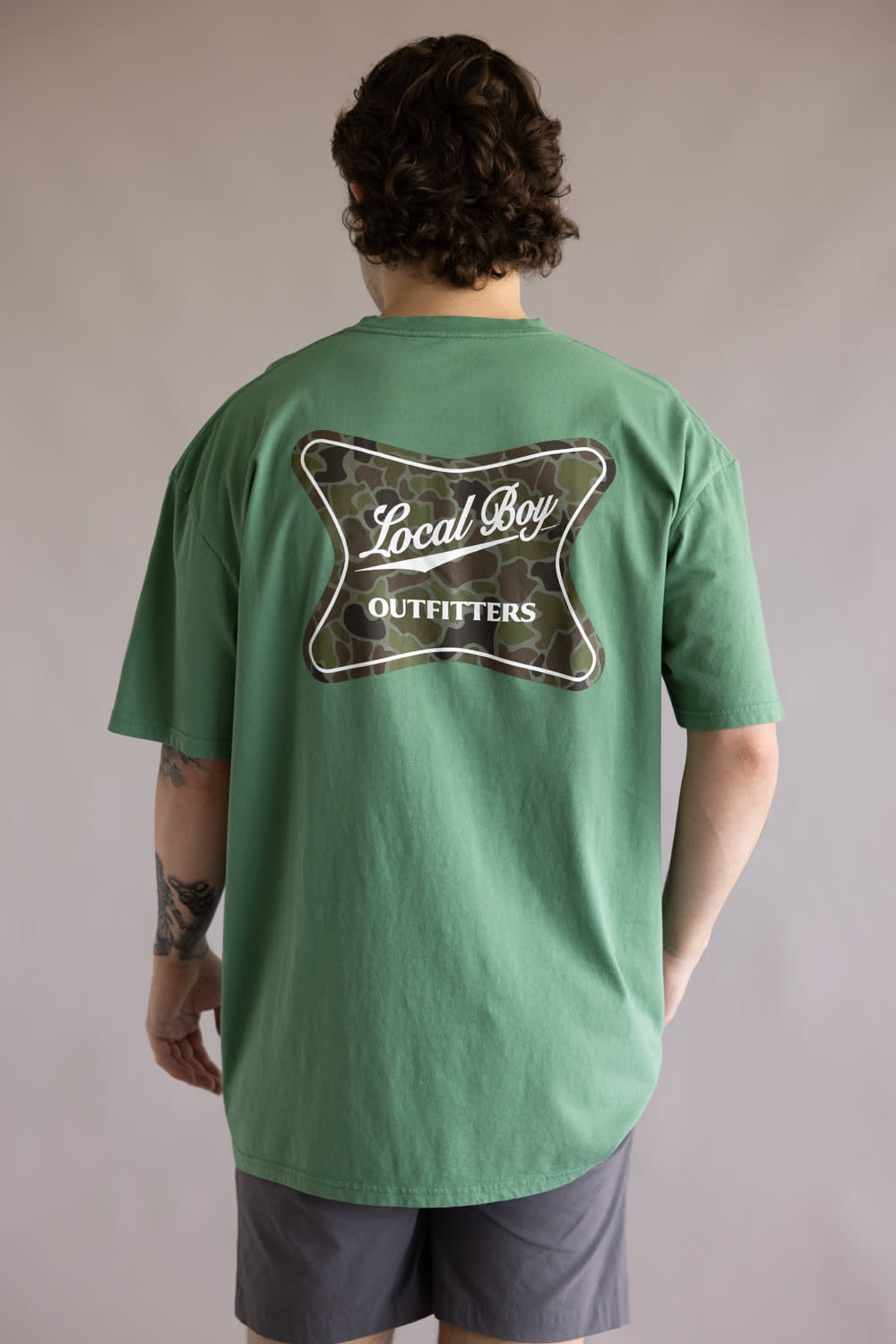 Local Boy High Badge T-Shirt for Men in Green
