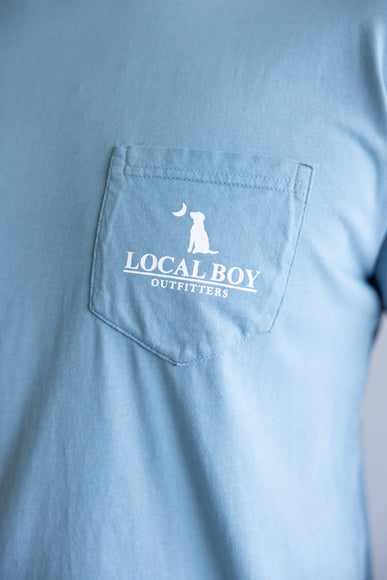 Local Boy Local Flage Badge T-Shirt for Men in Slate Blue