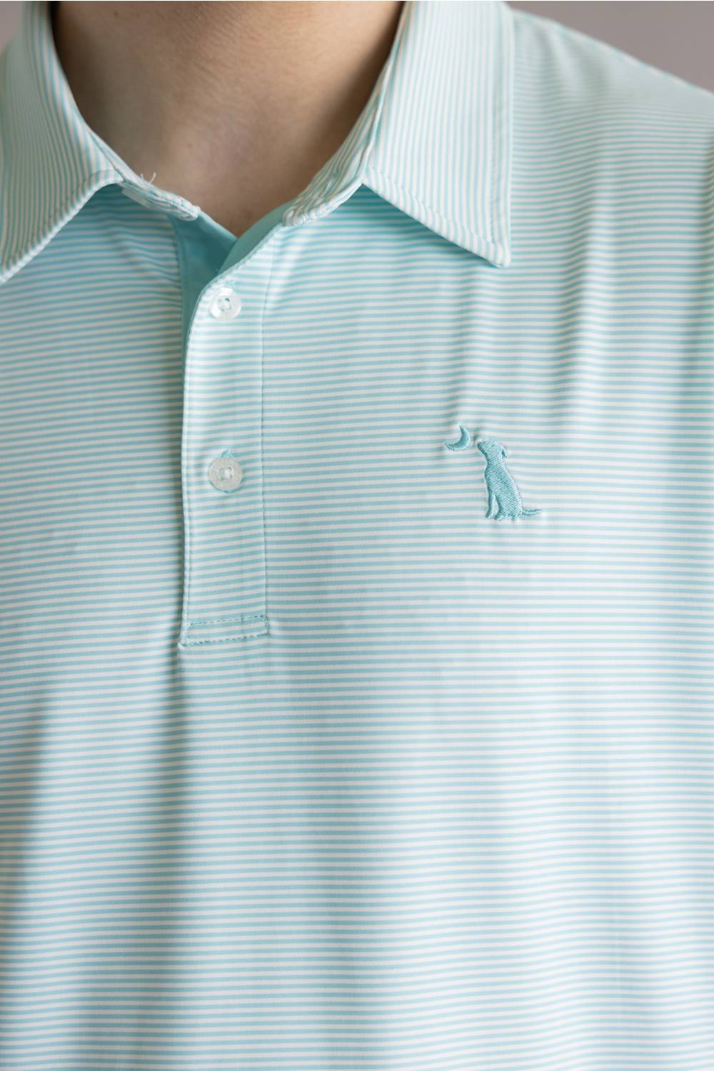 Local Boy Palms Polo for Men in Aqua/White
