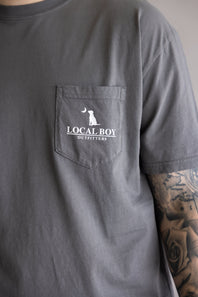 Local Boy Patriotic Pup T-Shirt for Men in Grey