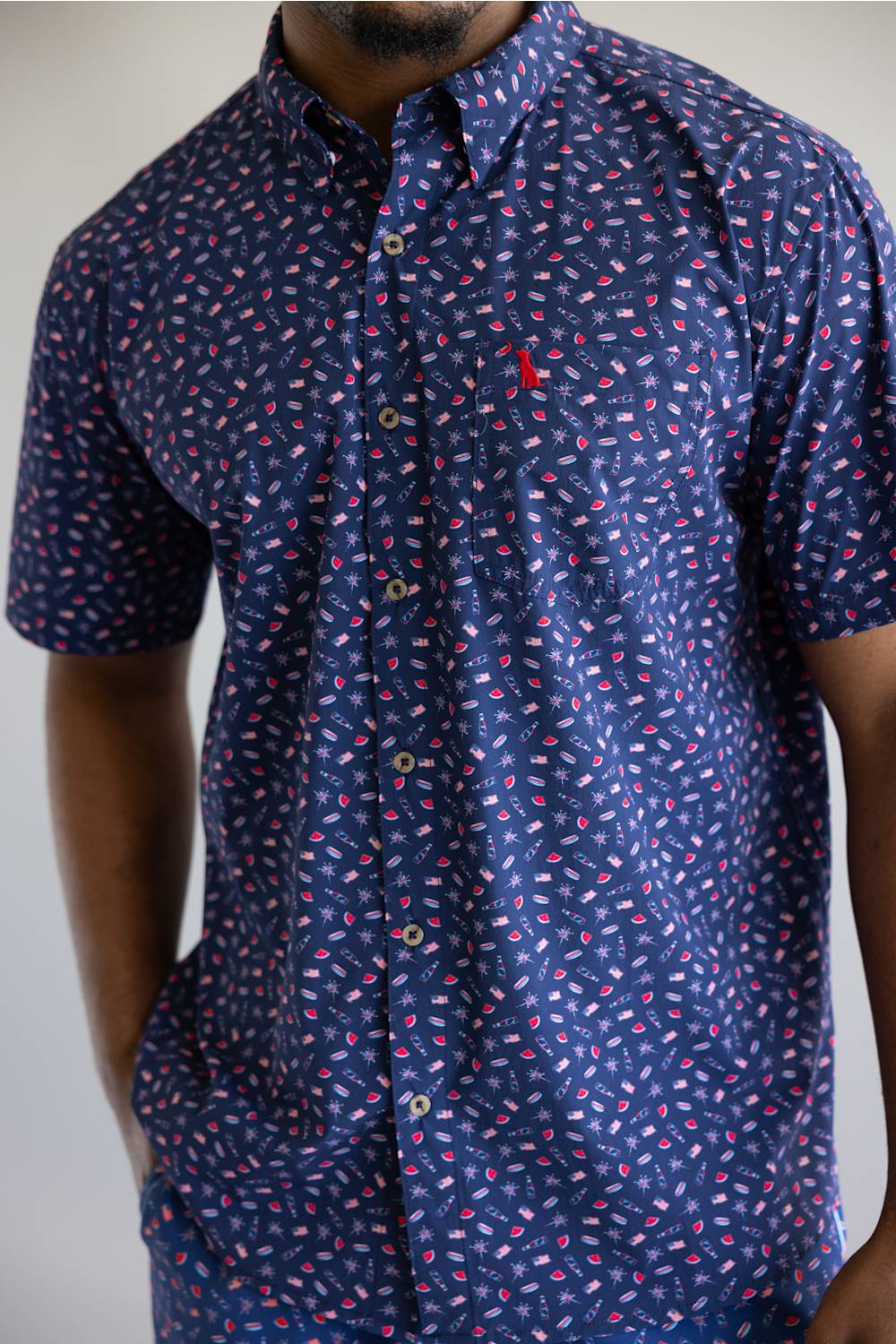 Local Boy USA Low Country Button Down for Men in Navy
