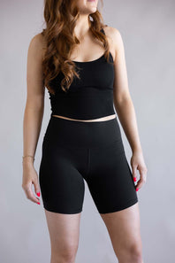 Love Tree Biker Shorts for Women in Black