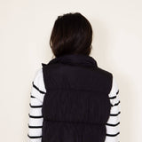 Love Tree Cropped Puffer Vest for Women in Black