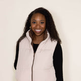Love Tree Cropped Reversible Puffer Vest for Women in Cocoa Brown