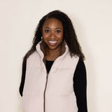 Love Tree Cropped Reversible Puffer Vest for Women in Cocoa/Brown