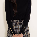Love Tree Lightweight Turtleneck Sweater for Women in Black
