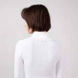 Love Tree Turtleneck Long Sleeve Bodysuit for Women in White
