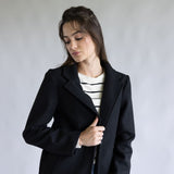 Love Tree One Button Long Coat for Women in Black
