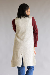 Love Tree Sleeveless Long Sweater Vest for Women in Oatmeal