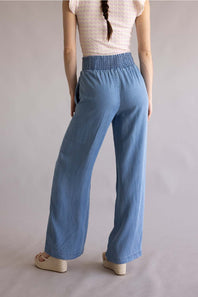 Love Tree tencel wide leg beach pants blue