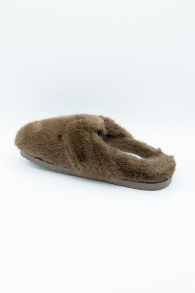 Beach by Matisse Portland Fuzzy Slippers for Women in Taupe
