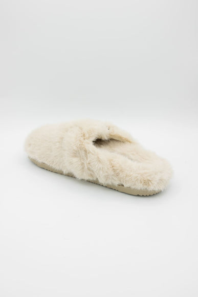 Beach by Matisse Portland Fuzzy Slippers for Women in Natural