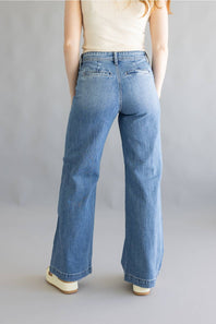 JBD Micro Patch Pocket Wide Leg Jeans for Women