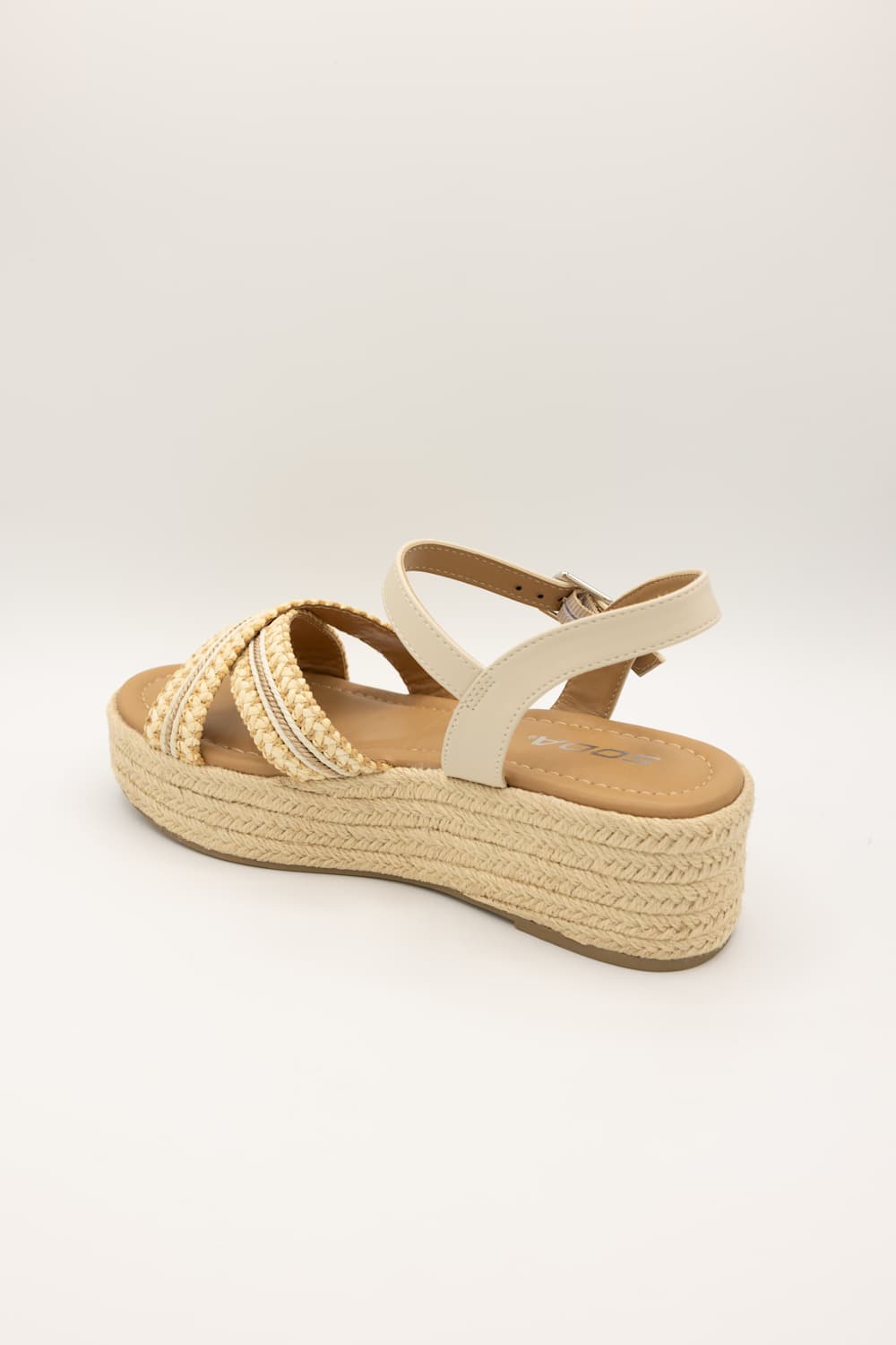 Soda Mega Rope Platform Sandals for Women in Cream